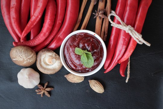 Korean red pepper gochujang for cooking.