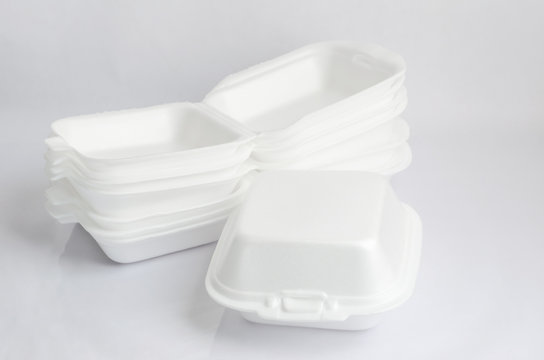 Close Up Of A Foam Food Containers