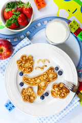 Fun airplane shaped pancake for kids