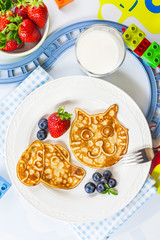 Fun cat and dog shaped pancakes for kids