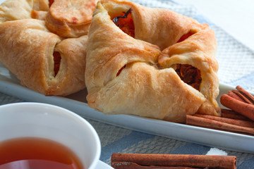 Cup of black tea. Isolated on white background