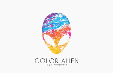 Alien symbol. Color alien logo. Creative logo. 