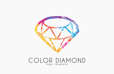 Diamond logo. Color diamond symbol. Elegant logo. Creative logo