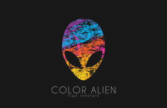 Alien symbol. Color alien logo. Creative logo. 