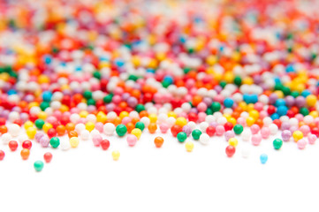 Sugar sprinkle dots, decoration for cake and bekery, a lot of sprinkles as a background