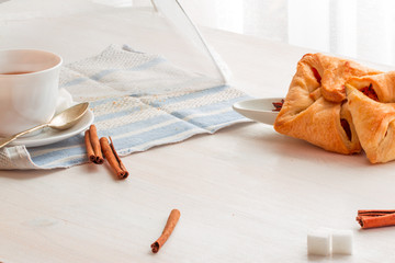 Cup of black tea. Isolated on white background