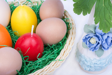 Easter eggs in a basket