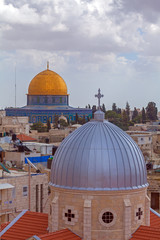 Obraz premium Jerusalem Old City from Austrian Hospice Roof
