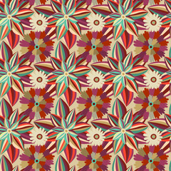 Seamless floral pattern with daisies
