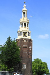 Fototapeta premium The Montelbaanstoren in Amsterdam, Netherlands