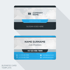 Modern Creative Business Card Template. Flat Design Vector Illustration. Stationery Design