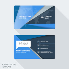 Modern Creative Business Card Template. Flat Design Vector Illustration. Stationery Design