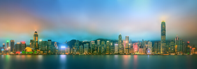 Panorama of Hong Kong and Financial district