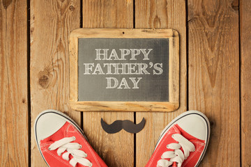 Happy Father's day hipster background design. View from above