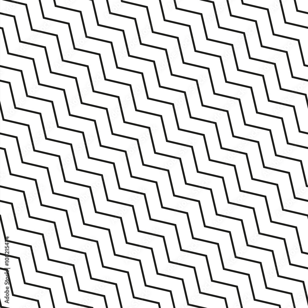 Poster Zigzag pattern. Modern stylish texture. Repeating geometric tiles with volume diagonal zigzag