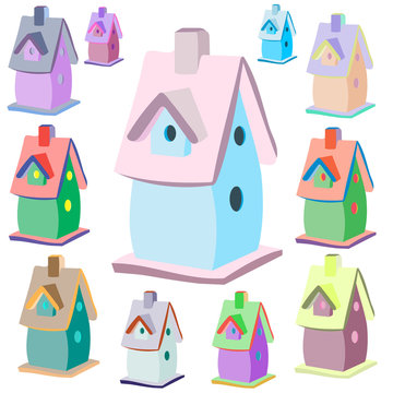  Nesting box icon, cartoon style