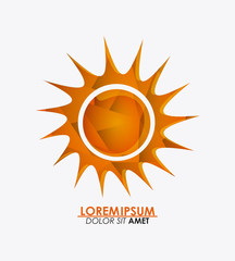 Icon of yellow sun, vector illustration