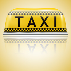 Taxi sign. Car roof lamp