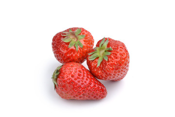 Fresh strawberry on a white background.