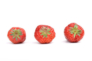 Fresh strawberry on a white background.