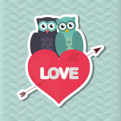 Love with owl design, vector illustration