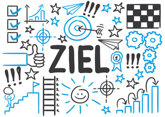 Stick Figure Series Blue Chart / Ziel