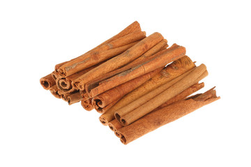 Cinnamon on white background