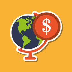 planet and Digital marketing design, vector illustration