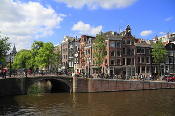 Naklejka premium Houses in Amsterdam, Holland