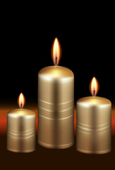 Christmas candles on a black background