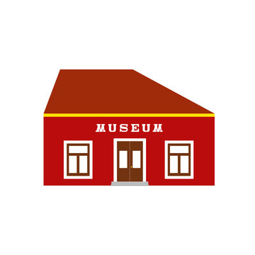 Museum house isolated on white background