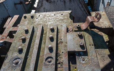 Fragment of an old Dutch railway swing bridge built in 1884