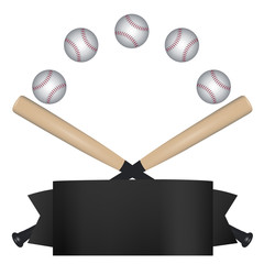 A dynamic baseball template with black banner, and  bats