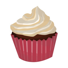 cupcake, vector illustration, isolated on white background