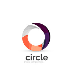 Abstract swirly round logo template