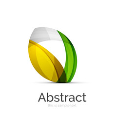 Circle logo. Transparent overlapping swirl shapes. Modern clean business icon