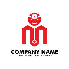 initial M doctor logo icon