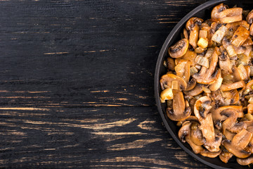Fried mushrooms champignon