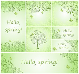 Spring green decorative floral design