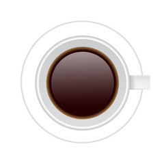 cup of coffee top view vector illustration
