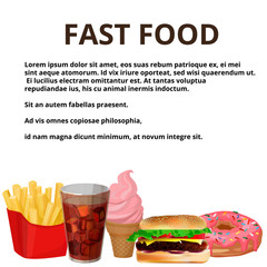 fast food menu on a white background