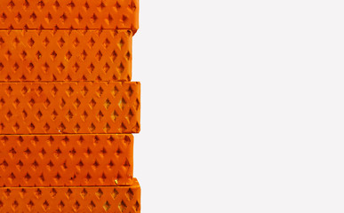 Bricks stacked in a row.