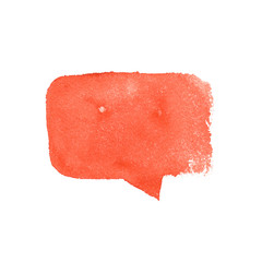 Speech bubble icon in watercolor style. Interface element design. Red speech bubble symbol for header design, banner template. Speech bubble button.