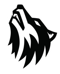 black wolf howl emblem © bioraven