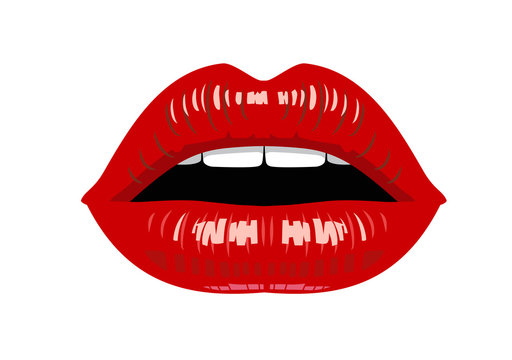 Draw Red Lips Cartoon