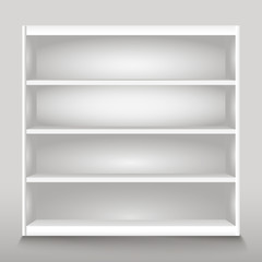 Empty shelves vector illustration. Template for a content