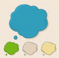 Dekokissen Hand-drawn comic style talk cloud. Copy-space color set © tovovan