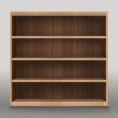 Empty shelves vector illustration. Template for a content © tovovan