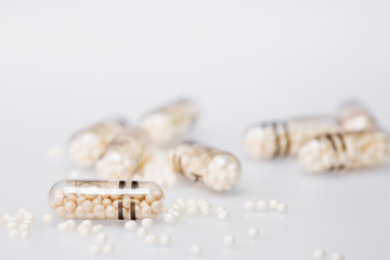 Macro medical pill tablet with pellt, microgranules isolated