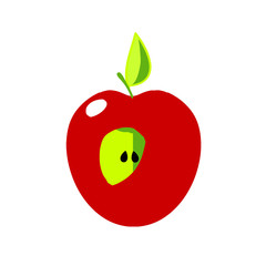 Apple icon - cut fruit. 